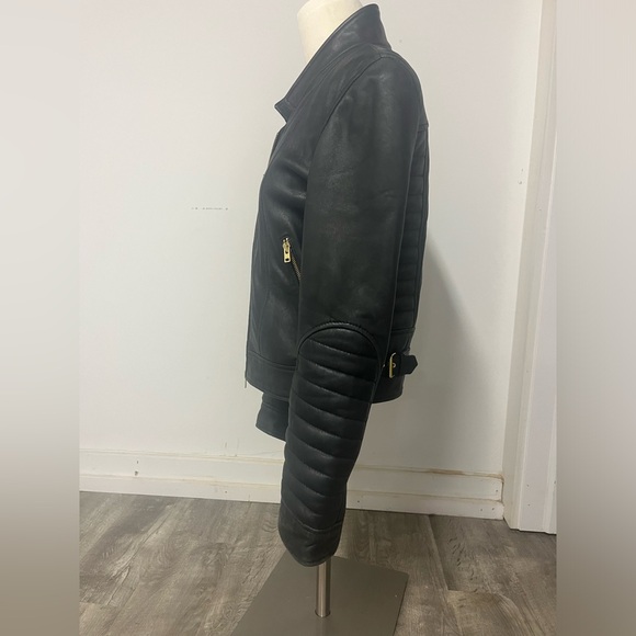 J. Crew Collection Standing-Collar Leather Jacket. - Picture 2 of 6